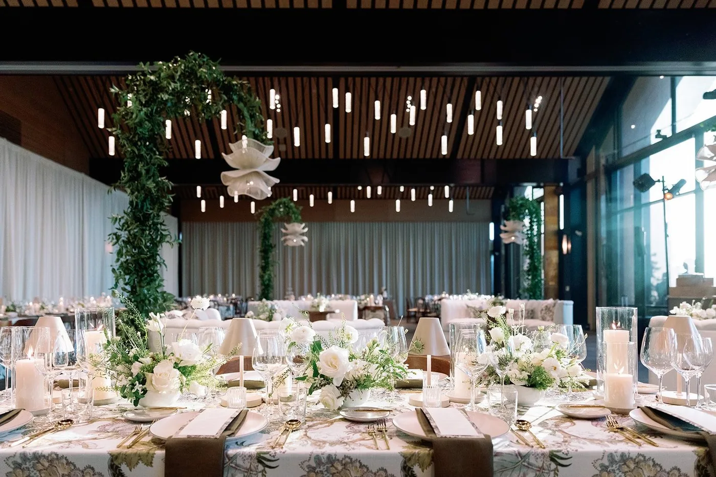 Floral wedding reception at Stanly Ranch in Napa Valley, planned and designed by CLE House